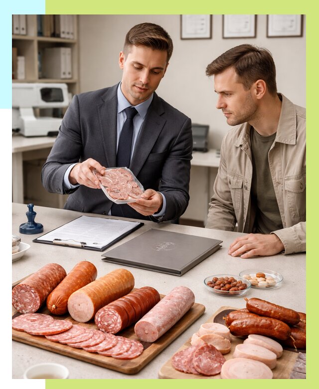 Сертификация колбасных изделий в Ломоносове от 7684 р. | Алешин-Лмн