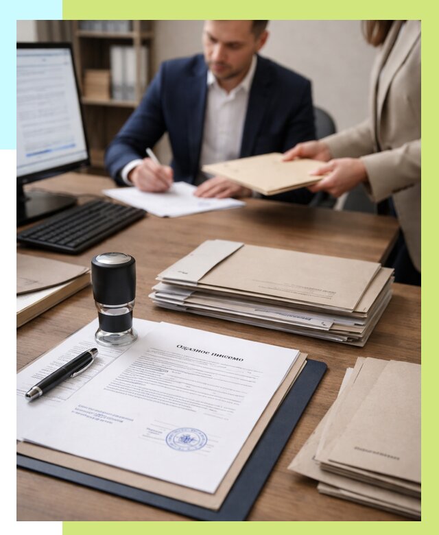 Отказное письмо для таможни в Ломоносове от 3074 р, Алешин-Лмн