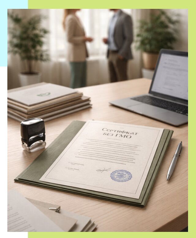 Сертификат без ГМО в Ломоносове от 7684 р. оформить срочно Алешин-Лмн